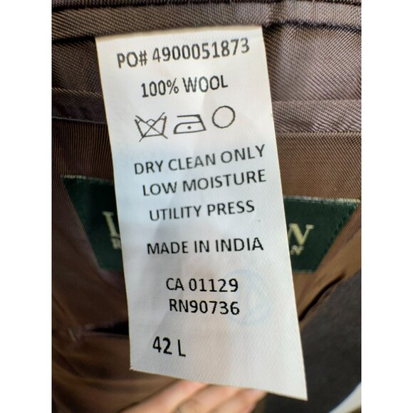 Lauren Ralph Lauren Mens Wool Blazer 42L Brown Tweed Preppy Scholar - Picture 5 of 12